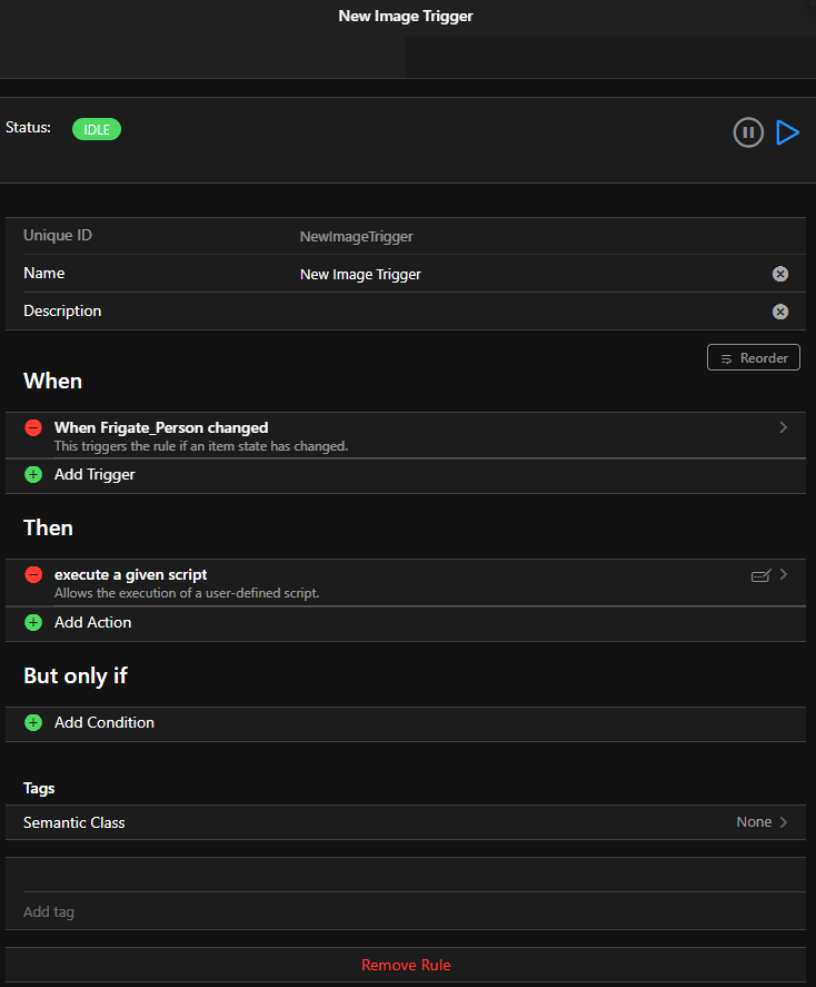 CompreFace Openhab Rule